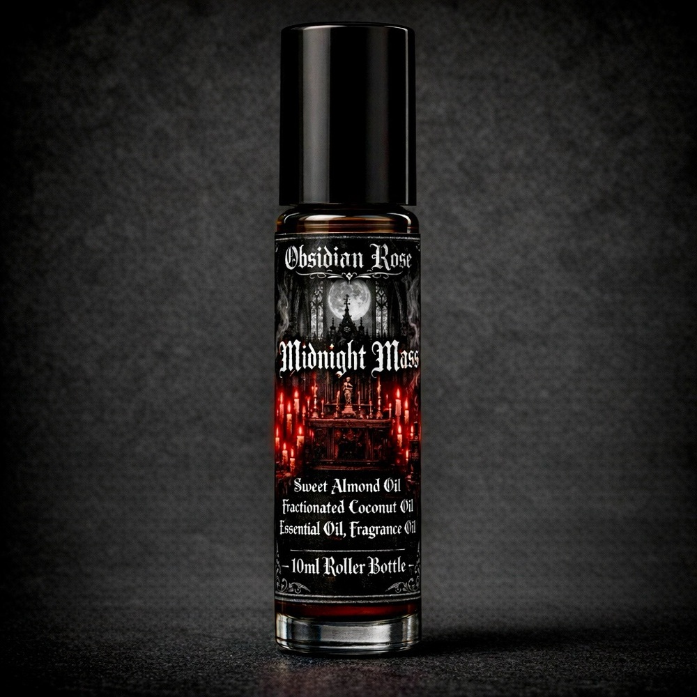 Midnight Mass Scented Body Oil. 10ml Roller Bottle